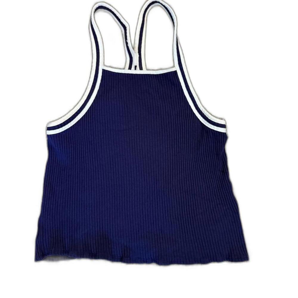Anthropologie  Ribbed‎ Knit Tank Top with Contrast Stripes